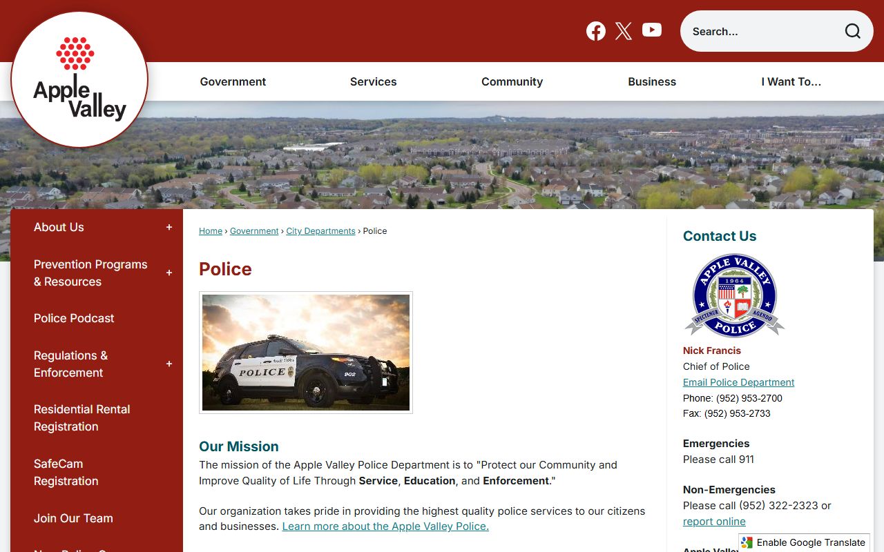 Apple Valley sex offenders Apple Valley Police Department page for predatory offender registration and notification