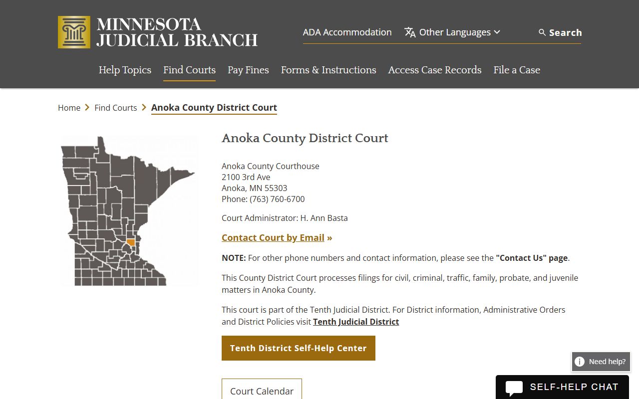 Anoka County sex offenders District Court records