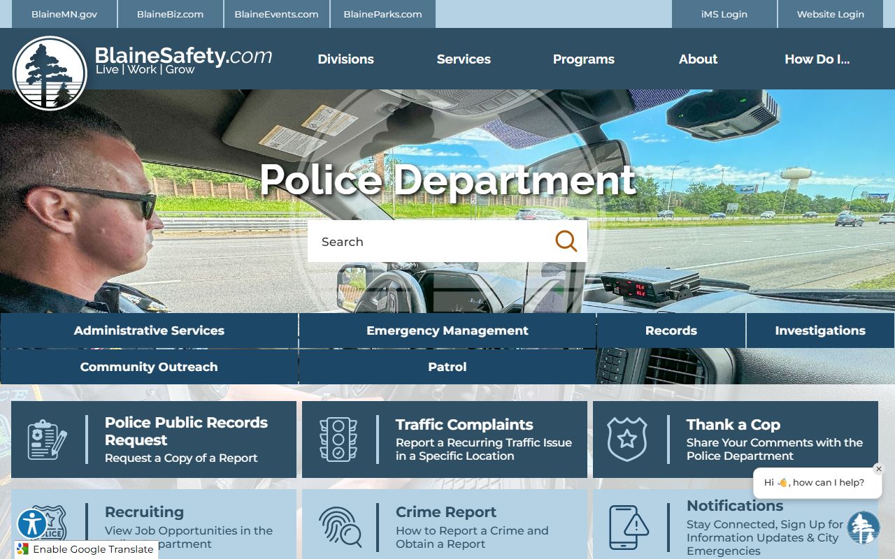 Anoka County sex offenders Blaine Police Department