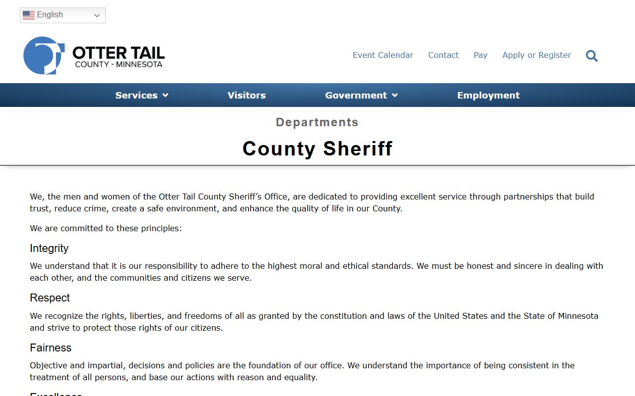 Otter Tail County sex offenders sheriff office Fergus Falls